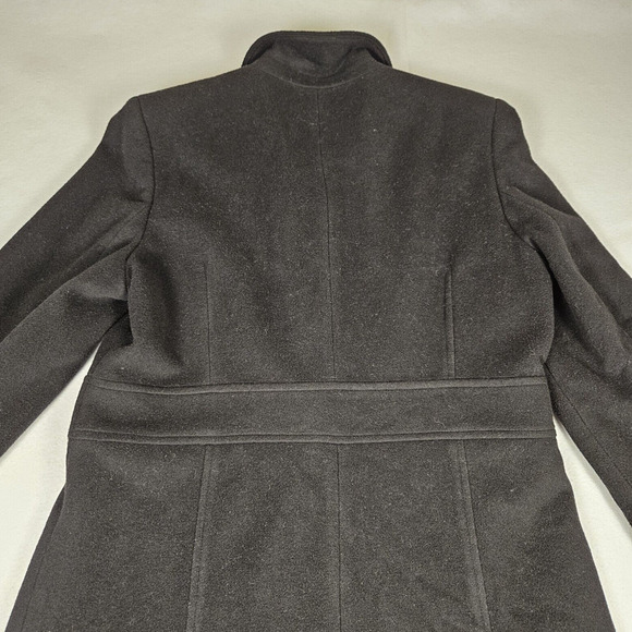 VTG Wool Cashmere Blend Overcoat Womens Black Winter Classic Dressy Coat Long 14 - Picture 11 of 16
